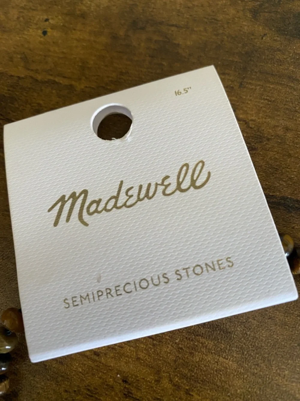Madewell Tiger's Eye Tone Wooden Bead Necklace - Picture 6 of 7